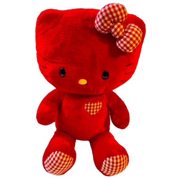 ❣️ BUILD-A-BEAR ❣️ EXTREMELY RARE LIMITED EDITION GINGHAM RED HELLO KITTY (NWOT) - Picture 8 of 12